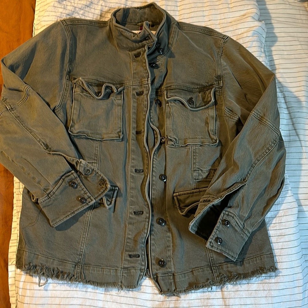 Free people green military jacket